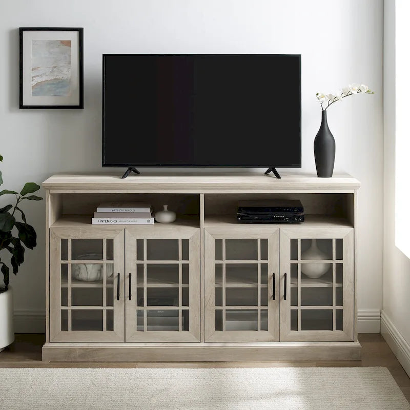 Middlebrook 58-inch Framed Glass 4-Door TV Stand