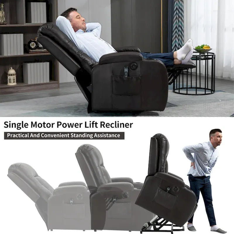 Heavy Duty Power Lift Recliner Chair for Elderly with Massage and Lumbar Heating