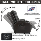Heavy Duty Power Lift Recliner Chair for Elderly with Massage and Lumbar Heating