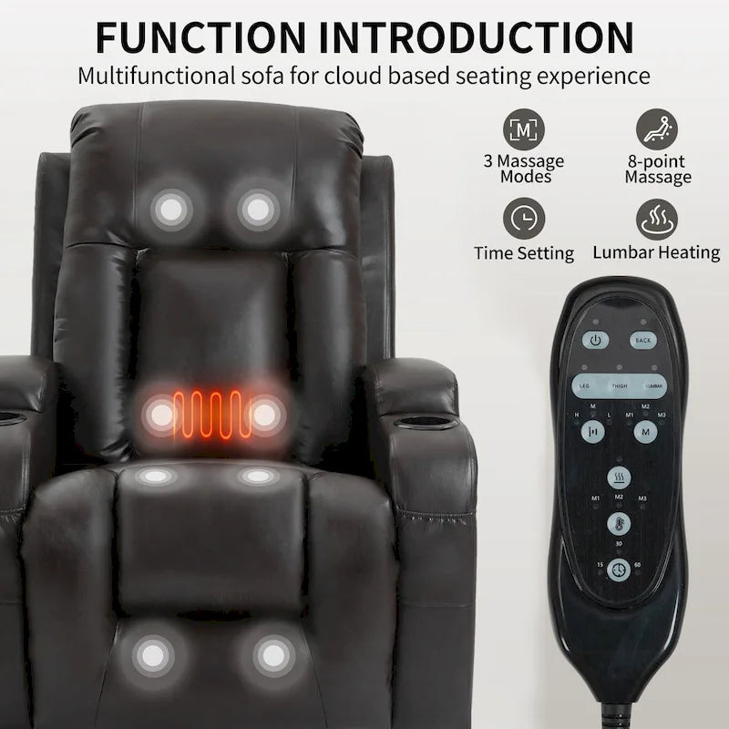 Heavy Duty Power Lift Recliner Chair for Elderly with Massage and Lumbar Heating