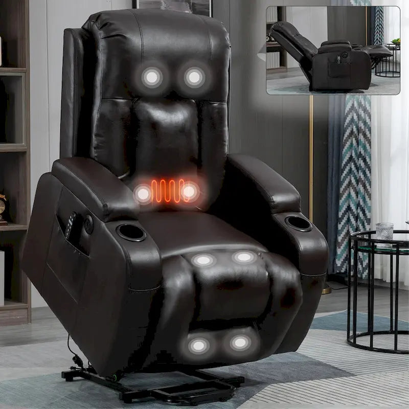 Heavy Duty Power Lift Recliner Chair for Elderly with Massage and Lumbar Heating