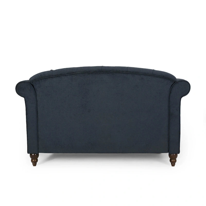 66 Upholstered Loveseat Chaise Lounge Chair with Birch Legs