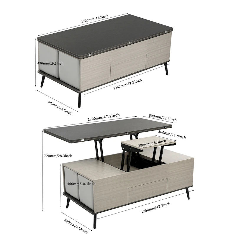 5 Pieces Lift Top Coffee Table