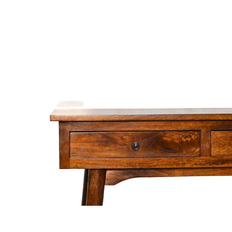 Chestnut Hallway 2 Drawer Console Table Solid Wood 35 Inch