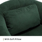 Emerald 24.8 Upholstered Barrel Chair with Wood Legs and Pillows