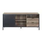 Oak Industrial 63 TV Stand with Storage Drawers & Shelf for 60 TVs