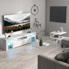 51.18 TV Stand with Flip Door & Glass Shelf for 55 TVs