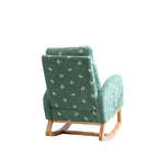 Green 26.8 Upholstered High Back Rocking Chair with Side Pocket