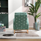 Green 26.8 Upholstered High Back Rocking Chair with Side Pocket