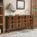 Mid Century Modern Sideboard Buffet Cabinet with Storage, Storage Cabinet with 4 Doors & Adjustable Shelves