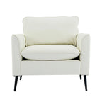 Cat paw leather upholstered sofa 1PC Cream White