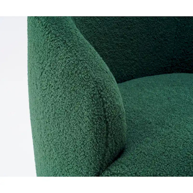 Green Modern 25.6 Swivel Barrel Chair with Metal Ring