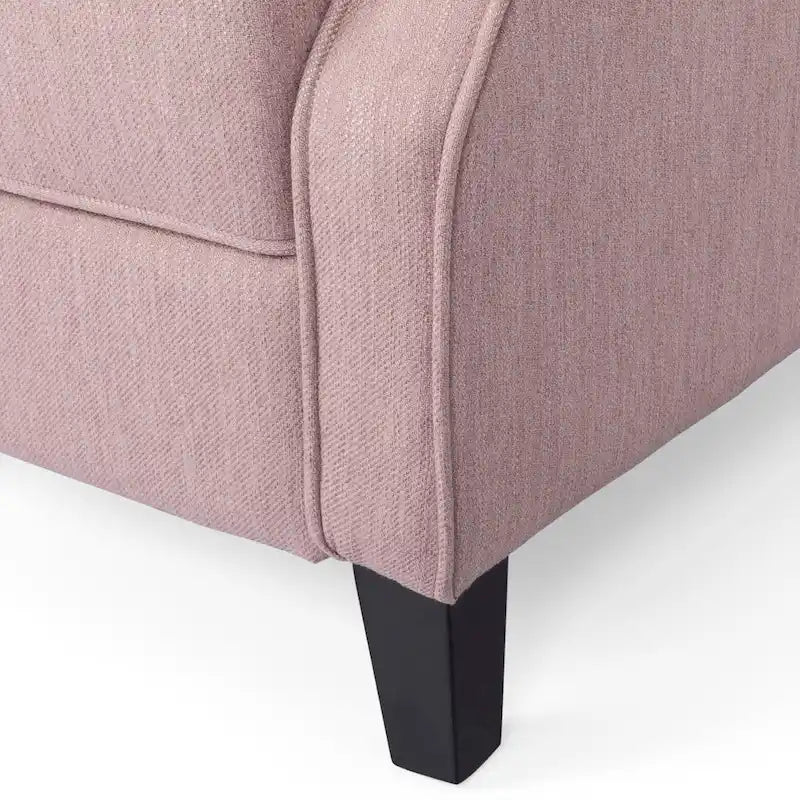 Modern Wingback Push-Back Recliner with Footrest, Button-tufted, Birch Legs