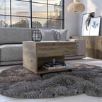 Lift Top Coffee Table for Living Room, Casters, Dark Brown Finish