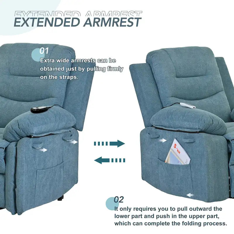Massage Recliner Chair for Seniors-Power Lift,Adjustable Massage,Heating Features,Infinite Position Reclining,and Side Pocket