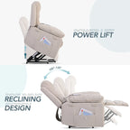 Massage Recliner Chair for Seniors-Power Lift,Adjustable Massage,Heating Features,Infinite Position Reclining,and Side Pocket