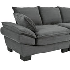 85.4 Modern Curved Sofa, Back Upholstered Couch with 2 Decorative Throw Pillows, Corduroy Fabric Couch