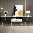 71 Modern TV Stand with 2 Cabinets& Open Compartments, Entertainment Center for TVs up to 80, Television Console