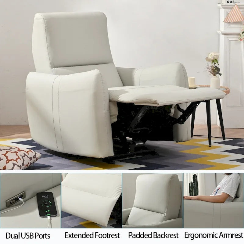 Power Recliner Wall Hugger,Small Power Recliner for Living Room,Electric Recliner for small space,Reclining Sofa