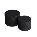 Stylish and Minimalist Nesting Coffee Table Set with Honeycomb Design, Modern Round Coffee Table, Drum Circle Coffee Table