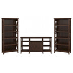 Tall Farmhouse TV Stand with 2 Bookcases by Bush Furniture