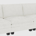 Christopher Knight Home - Noah 141.5 U-Shaped 6-Seater Sofa Couch with Movable Ottoman and Armrest Pockets, Fabric Upholstery