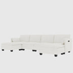 Christopher Knight Home - Noah 141.5 U-Shaped 6-Seater Sofa Couch with Movable Ottoman and Armrest Pockets, Fabric Upholstery