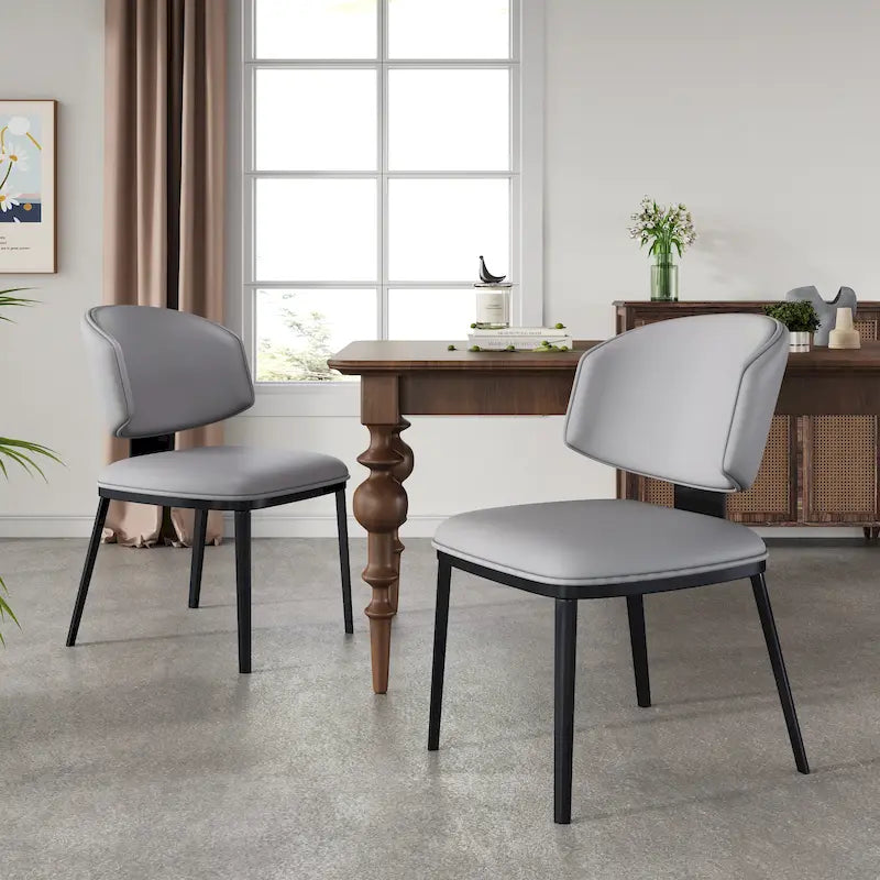 - PU Leather Upholstered Dining Chairs