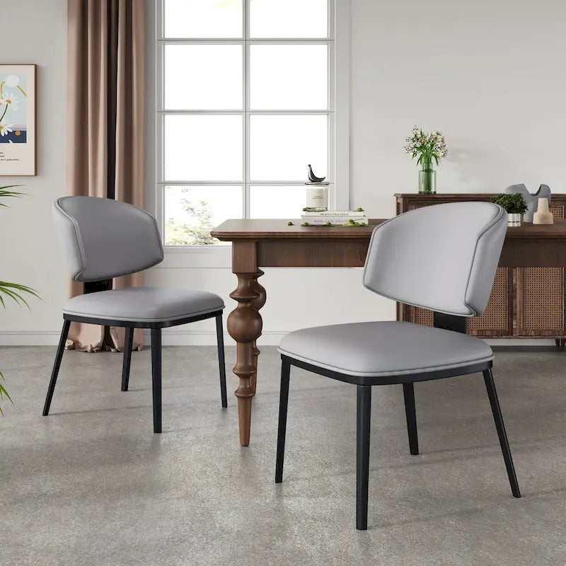 - PU Leather Upholstered Dining Chairs