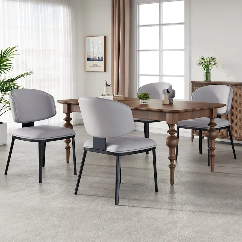 - PU Leather Upholstered Dining Chairs