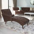 Christopher Knight Home - Isabella Indoor Chaise Lounge Armchair with Pillow and Solid Wood Legs