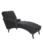 Christopher Knight Home - Isabella Indoor Chaise Lounge Armchair with Pillow and Solid Wood Legs