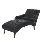 Christopher Knight Home - Isabella Indoor Chaise Lounge Armchair with Pillow and Solid Wood Legs