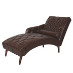 Christopher Knight Home - Isabella Indoor Chaise Lounge Armchair with Pillow and Solid Wood Legs