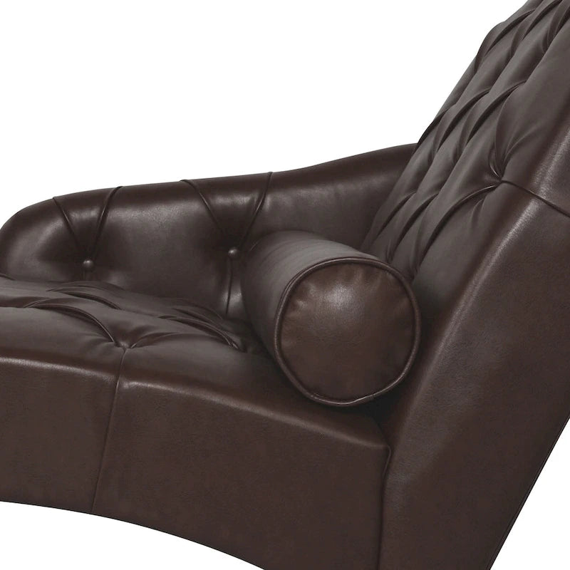 Christopher Knight Home - Isabella Indoor Chaise Lounge Armchair with Pillow and Solid Wood Legs