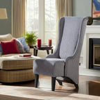 Christopher Knight Home - Evelyn High-Back Velvet Wingback Chair with Wooden Legs