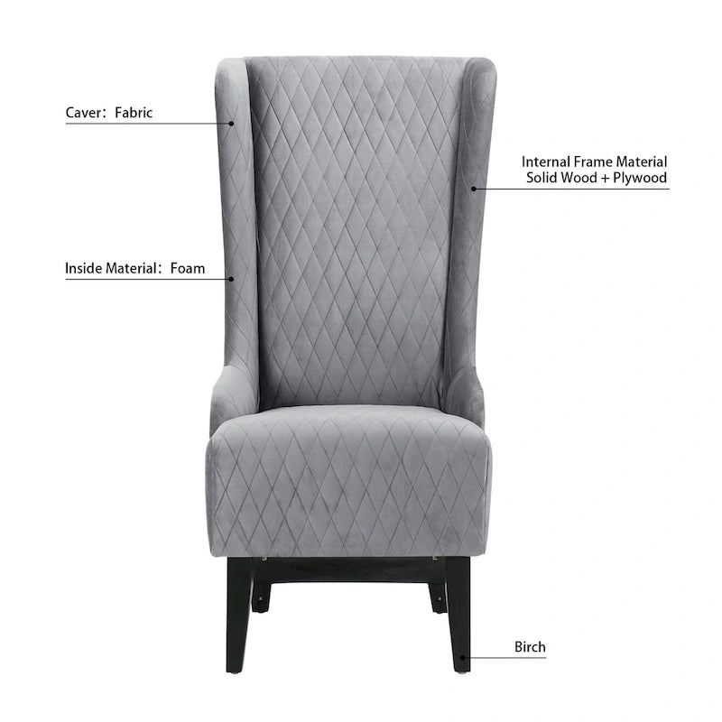 Christopher Knight Home - Evelyn High-Back Velvet Wingback Chair with Wooden Legs