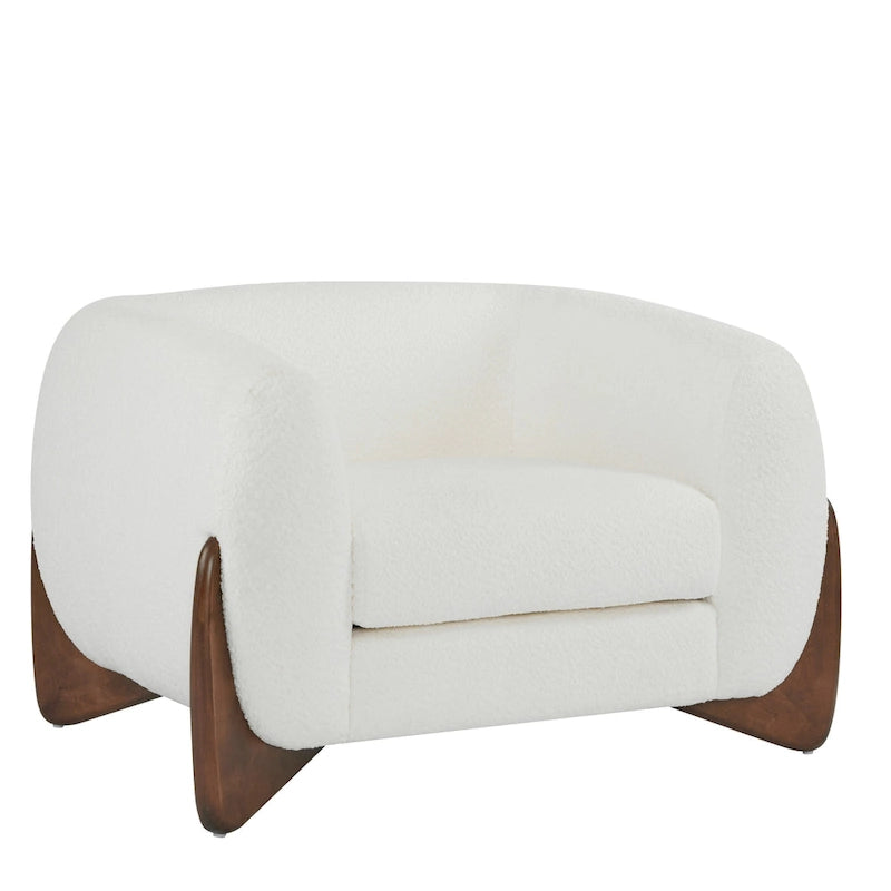 Tina Modern Upholstered Boucle Arm Club Chair by Christopher Knight Home