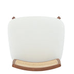 -Alma (Set of 2) Modern Beige Lounge Chair with Woven Backrest, Sturdy Wooden Frame