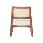 -Alma (Set of 2) Modern Beige Lounge Chair with Woven Backrest, Sturdy Wooden Frame