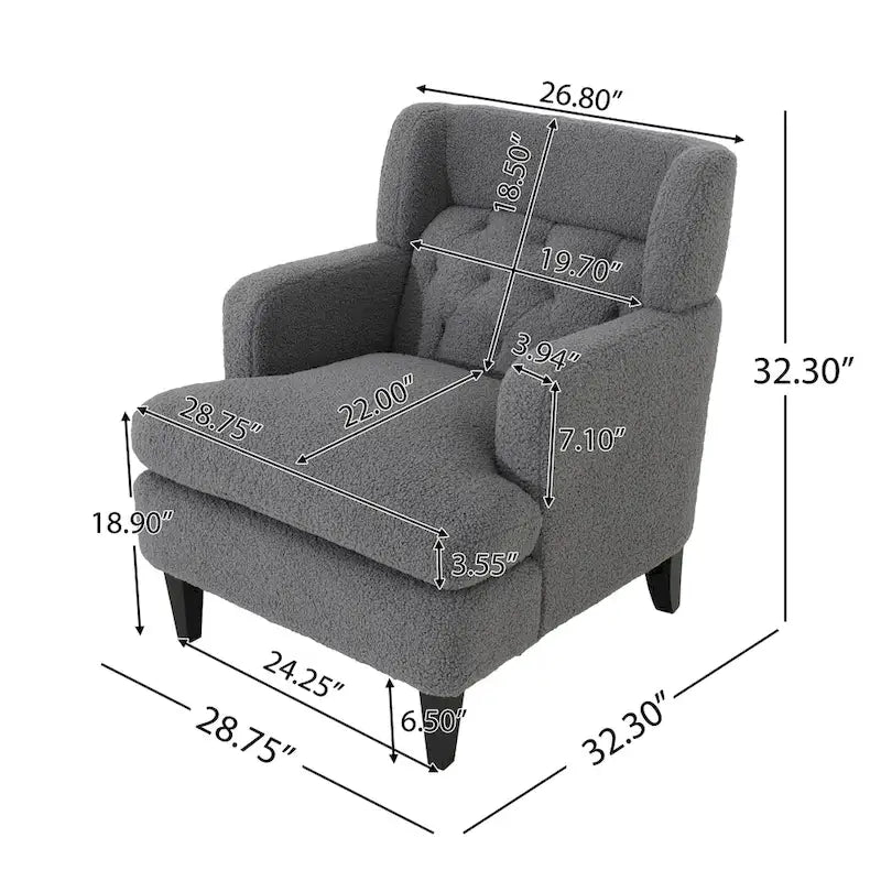 Nabo Modern Fabric Accent Chair with Cushion Back by Christopher Knight Home