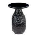 HomeRoots 20 Black Solid Wood Round Pedestal End Table - 15' X '20.1' X '15