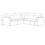 Cypress V-shape Sectional Couches Modular Sofa