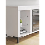 Signature Design by Ashley Brollevi White 60 TV Stand with Electric Fireplace for TVs up to 69