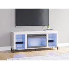Signature Design by Ashley Brollevi White 60 TV Stand with Electric Fireplace for TVs up to 69