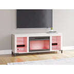 Signature Design by Ashley Brollevi White 60 TV Stand with Electric Fireplace for TVs up to 69