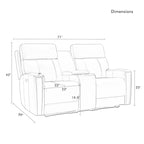 71.5 Leather Zero Gravity Power Recliner Loveseat Sofa with Power Headrest, USB&USB-C Port