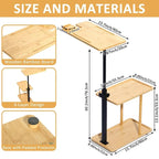 3 Layer C-Shaped End Table for Couch Arm - 35.5L x 15.7W x 76.5H