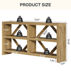 71 Long Console Table with 3 Tiers Storage, Industrial Sofa Table