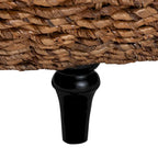 Riau Handwoven Seagrass Coffee Table with Wooden Legs - Natural Wicker Round Living Room Table for Living Room or Bedroom Dcor